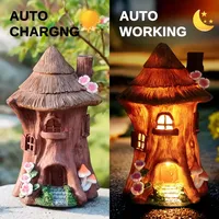 Charmante statue de cabane dans les arbres en résine-Décor extérieur miniature pour jardin, pelouse et patio-Cadeau parfait pour les amoureux de la nature