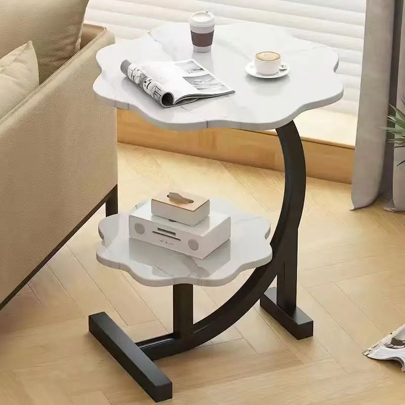 Meja kopi plastik gaya Nordic sofa instagram meja samping kamar tidur ruang tamu meja kopi kecil 2 lapisan