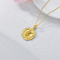 Collier religieux St Christopher Jesus en argent sterling 925 plaqué or de haute qualité