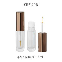 Tête d'applicateur de gloss à lèvres en alliage de zinc YRL037, 2 mm, tige hexagonale filetée dorée, accessoire pour flacon de gloss à lèvres, brosse cosmétique