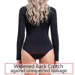 Maillot de bain menstruel Green Envoy pour femme, une pièce, 4 couches, manches longues, fermeture éclair, pour le <span class=keywords><strong>surf</strong></span>, anti-fuite, pour les règles - Product Image 2