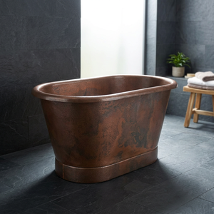Bañera de Cobre con Patas, Acabado Pulido, Lujo Accesible para Villas, Estilo Antiguo, Superventas - Artesanía India para el Hogar - Product Image 1