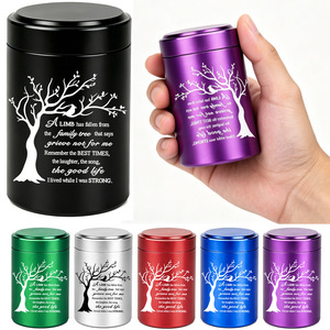 Urne funéraire commémorative en alliage d'aluminium pour cendres d'animaux et de restes humains, sculptée en forme d'arbre généalogique, pour chiens, chats et cendres humaines - Product Image 1