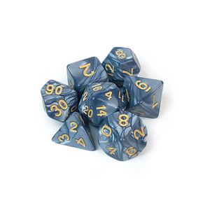 Juego de 7 Dados Poliédricos de D&D/RPG en Colores Mixtos Plata y Negro para Juegos de Mesa - Product Image 4