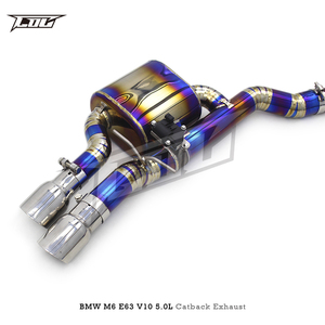 Escape Catback de titanio con control valvetronic de fábrica para <span class=keywords><strong>BMW</strong></span> <span class=keywords><strong>M6</strong></span> E63 <span class=keywords><strong>V10</strong></span> 5.0L 2006-2010, silenciador de tubo de escape de coche de carreras - Product Image 3