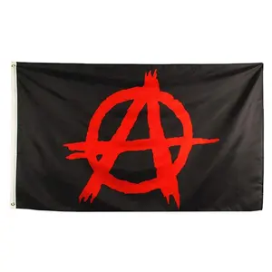 Grosir Kustom 3X5 Spanduk Bendera ANARCHY Anonim Simbol ANARCHY