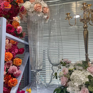 Vase à fleurs en verre haut de 77 cm, motif ondulé, centre de table pour mariage, vase en verre pour mariage - Product Image 5