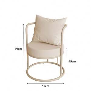 Home Modern Dining <b>Chair</b> with Stainless Steel Frame and Comfortable <b>Cushion</b> Living Room Lounge <b>Chair</b> - Product Image 3