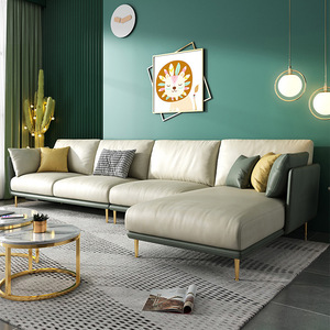 Wash Free Tech Fabric <b>Sofa</b> Modern Simple Latex Corner Chaise Nordic Fabric <b>Sofa</b> Set For <b>Small</b> Living Room - Product Image 1