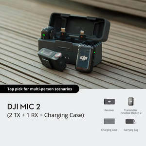 ชุดไมโครโฟนไร้สาย DJI Mic 2 ขนาดกะทัดรัด สำหรับ 2 คน พร้อมกล่องชาร์จ บันทึกเสียงแบบ 32 บิต สำหรับวีล็อกและการสัมภาษณ์ - Product Image 4