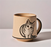 Tasse en céramique gaufrée petite abeille avec poignée tasse à thé de couleur blanc et vert clair tasses à café Latte de Style minimaliste
