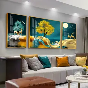 لوحة زخرفية حديثة على الطراز الاسكندنافي لغرفة المعيشة مع لوحة ماسية لديكور المنزل