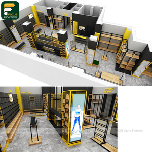 Custom Garment Boutique Display Rack Clothing Cabinet <b>Wall</b> Shelving Reception Counter Lighting Fixture - Product Image 4