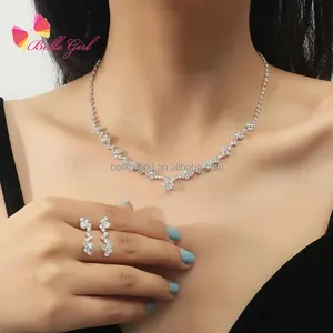 BELLEWORLD Simple classic jewelry decoration fine jewelry sets fashion necklaces necklace and earrings set for women