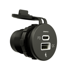 Chargeur de voiture DAMAVO à charge rapide 12-24V avec prise <span class=keywords><strong>USB</strong></span> PD QC3.0 <span class=keywords><strong>pour</strong></span> camion, camping-car, bateau, <span class=keywords><strong>moto</strong></span>, 2 ports de charge - Product Image 1
