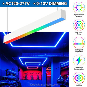 Luminaires LED intelligents modernes pour usage commercial, dimmables et à couleur réglable RGBCW, 16+ couleurs changeantes, éclairage linéaire architectural - Product Image 4