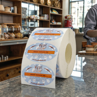 Autocollants personnalisés pour emballages de boulangerie, logo ovale, impression sur vinyle adhésif, imperméables, étiquettes personnalisées pour les ingrédients du pain