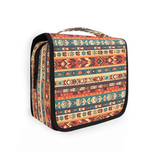 Bolsa de Aseo Colgante Personalizada Estilo Boho Indio Azteca, Bolsa de Maquillaje y Cosméticos para Mujer, Impermeable, Portátil, para Viaje - Product Image 1