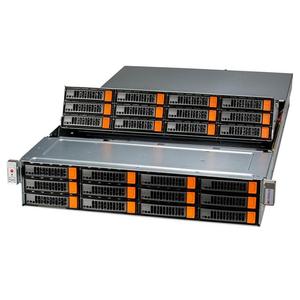 Torre Supermicro SSG-521E-E1CR24L de un solo zócalo, compatible con procesadores Xeon de 4.ª/5.ª generación, 24 bahías LFF, en stock - Product Image 1