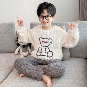 Pyjamas d'<span class=keywords><strong>hiver</strong></span> pour garçons, vêtements de maison à manches longues, vêtements de nuit pour enfants, vente en gros - Product Image 2