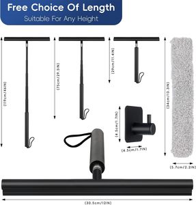 Tất Cả Các Mục Đích Màu Đen Trắng Có Thể Thu Vào <span class=keywords><strong>Silicone</strong></span> Vòi Hoa Sen Cửa Sổ <span class=keywords><strong>Squeegee</strong></span> Cleaner Sàn Kính Thiên Văn <span class=keywords><strong>Squeegee</strong></span> Wipers Bảng Máy Giặt - Product Image 3