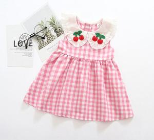 Robes d'été pour enfants en gros à prix abordable, jolies robes cerises rouges, style coréen, vêtements tendance pour filles - Product Image 3