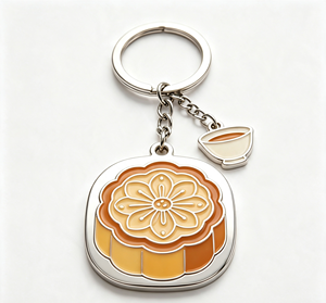Custom Enamel Mooncake Keychain Metal <b>Bag</b> Charm Logo <b>Key</b> <b>Ring</b> Festival Souvenir Gift - Product Image 2