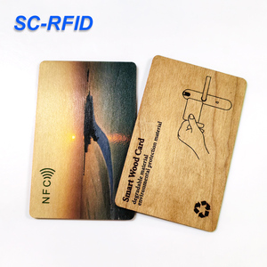 Cartes-clés d'hôtel RFID personnalisées en bois 13,56 MHz, échantillons gratuits, cartes-clés NFC personnalisées pour cartes de visite en bois, étiquettes de clés - Product Image 2