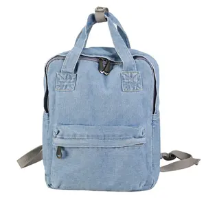 Wholesale Custom ECO-Friendly Cotton Denim Backpack travel bag ladies backpacks