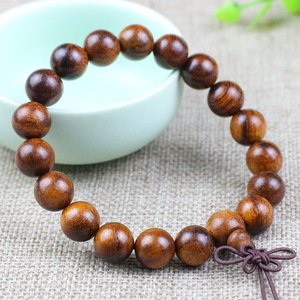 Indonesian Rosewood <b>Bracelet</b> 10mm Single Strand Wooden <b>Beads</b> Unisex Jewelry Everyday Wear - Product Image 2