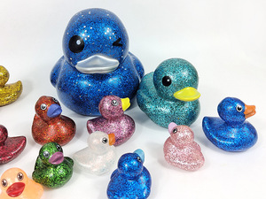 Rubber Small Glitter Ducks <b>Bath</b> Plastic Floating Kids Shower Baby Toy Colorful Mini Yellow Duck for Children - Product Image 2