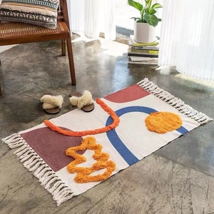 Factory Outlet rettangolo Boho Retro tappeto in lino di cotone tappeto da corridoio, decorazioni <span class=keywords><strong>per</strong></span> <span class=keywords><strong>la</strong></span> <span class=keywords><strong>casa</strong></span> minimaliste <span class=keywords><strong>per</strong></span> soggiorno tappetino da esterno - Product Image 6