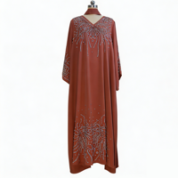 Abaya musulmane élégante brodée sur mesure, vert foncé, avec strass, manches longues, pour l'été, le printemps, l'automne, robe modeste pour mariage, Eid, Ramadan