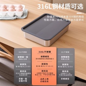 316 Stainless Steel Square Food Storage <b>Container</b> With Clip On Lid For Household Use - Product Image 4