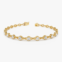 Pulsera de Oro Laminado de 14k con Moissanita VVS GRA Certificada, Corte Brillante, Engaste en Bisel, Cierre Entrelazado, Unisex, de Moda, Venta al por Mayor