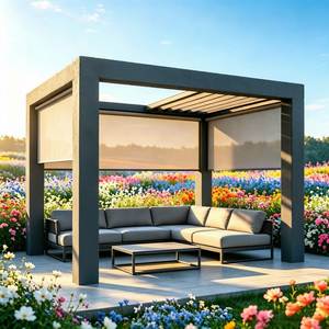 Pérgola Bioclimática <span class=keywords><strong>de</strong></span> Aluminio Premium con Luces LED, Calefactores, Estructura Impermeable con Recubrimiento <span class=keywords><strong>en</strong></span> Polvo, Gazebo Moderno para Jardín <span class=keywords><strong>de</strong></span> Lujo al Aire Libre - Product Image 4