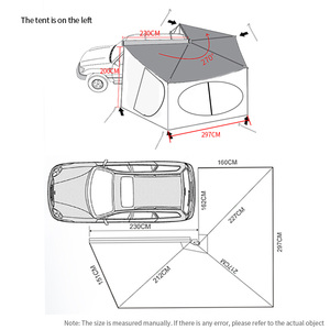 <span class=keywords><strong>Toldo</strong></span> <span class=keywords><strong>de</strong></span> Protección Solar para Camioneta 4x4, <span class=keywords><strong>Toldo</strong></span> Lateral Retráctil para Coche, para Acampar al Aire Libre en las Cuatro Estaciones, Anexo <span class=keywords><strong>de</strong></span> 270 Grados - Product Image 6