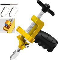 Alat Pemotong Kaca 2 in 1, Tang Pemecah Kaca dan Pemotong Kaca Tungsten, Pisau Kaca Portabel, Pemotong Ubin, Pemecah Kaca