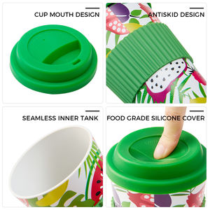 रपेट कस्टम लोगो पुनर्नवीनीकरण सुरुचिपूर्ण मग पुनः प्रयोज्य प्लास्टिक कॉफी कप प्रिंटिंग मग सिलिकॉन ढक्कन के साथ - Product Image 2