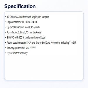 KRM61RUG3T84 <b>Hard</b> <b>Drive</b> 3.84TB TLC SAS 12Gbps 2.5in Enterprise <b>Solid</b> <b>State</b> Disk Data Center Server Desktop SDFGS54DAB02T Interna - Product Image 2