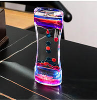 Sablier en acrylique bicolore avec bulles flottantes, décoration de bureau sensorielle et jouet pour enfants