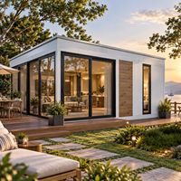 Maison préfabriquée personnalisée pour une vie autonome avec chambre, cuisine, salle de bain et salon, design moderne, installation facile