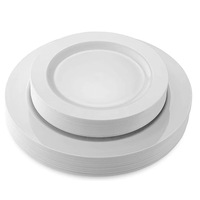 Assiettes de service en plastique transparentes et résistantes de 7,5/10,25 pouces avec logo personnalisé pour mariage et fêtes