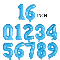 JIN PENG Ensemble de ballons en feuille de papier d'aluminium brillants de 16 pouces, chiffres 0-9, pour la décoration de fête d'anniversaire, vente en gros