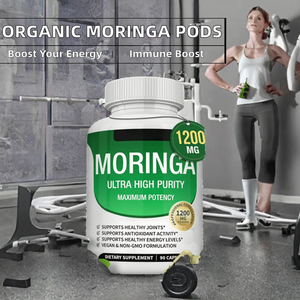 Cápsulas de Polvo de Hoja de Moringa Orgánica Natural HP Valia OEM, 90 Cápsulas, Suplemento Energético, Antioxidante y de Apoyo Inmunológico para Mujeres - Product Image 2