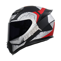 Casque de moto intégral ABS VF105 homologué DOT, casque de sécurité unisexe pour la conduite sportive avec visière noire pour adultes