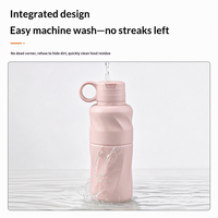 Bouteille d'eau sport en silicone grande capacité avec paille, anti-fuite, tasse de voyage portable pour la gym et le fitness