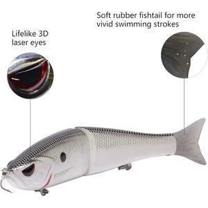 Premi snodati lide bait per spigole trota salmone pesca Muskie pesce d'acqua salata Zander di plastica in PVC - Product Image 5