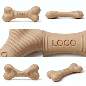 Jouet pour chien en caoutchouc naturel résistant, design personnalisé, forme d'os, grande taille, pour usage intérieur, style simple - Product Image 2
