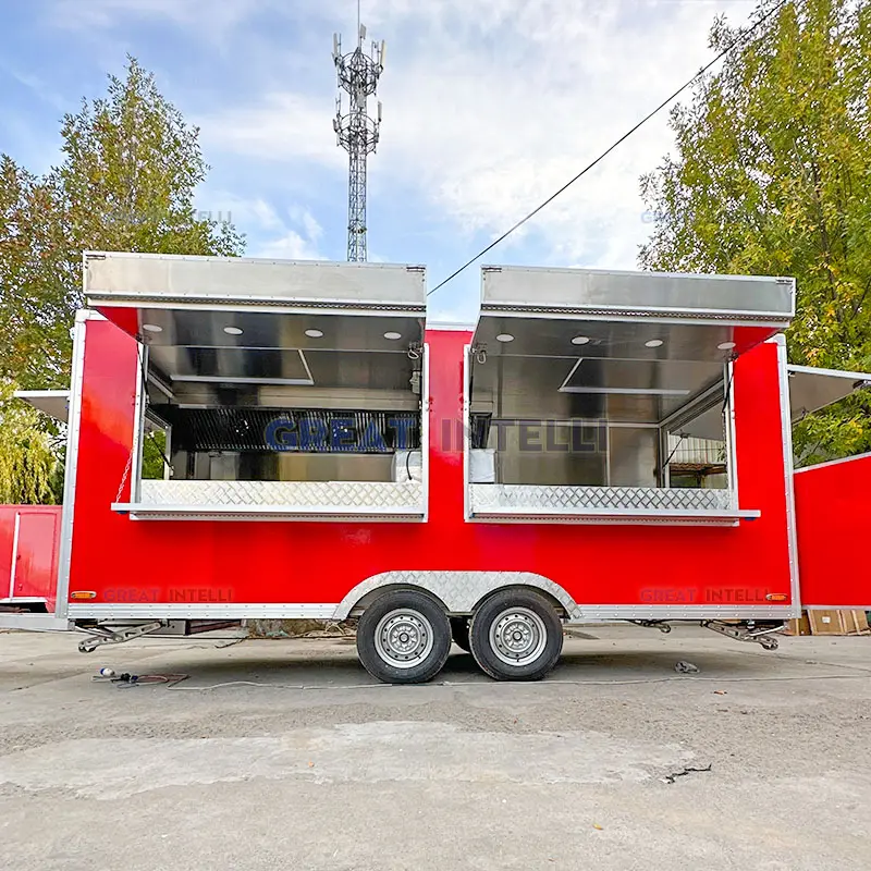 mobile prehab restaurant outdoor mobile kitchen vending food trailer food truck fully equipped for sale usa miami